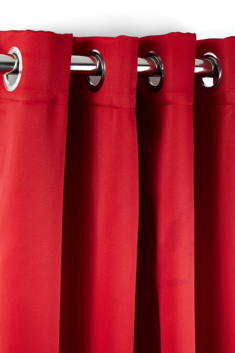 Cali Eyelet - Woven Thermal Blackout Eyelet Curtains in Red