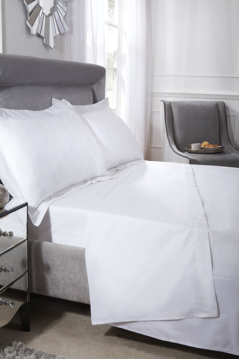 200 Thread Count Luxury Egyptian Cotton Flat Sheet in White