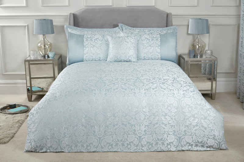 Eden - Embellished Jacquard Duvet Set in Duck Egg