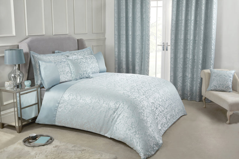 Eden - Embellished Jacquard Duvet Set in Duck Egg