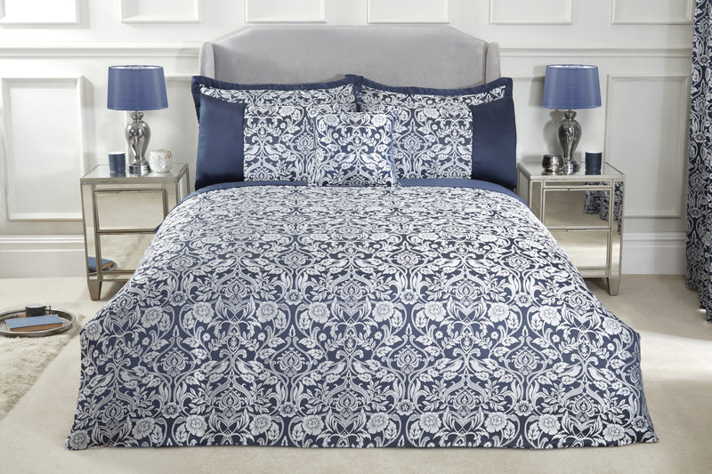 Eden - Embellished Jacquard Duvet Set in Navy