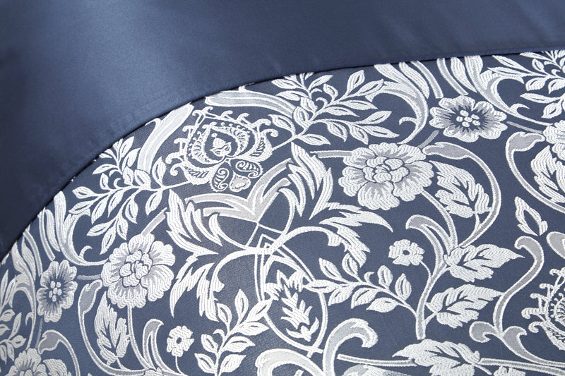 Eden - Embellished Jacquard Duvet Set in Navy