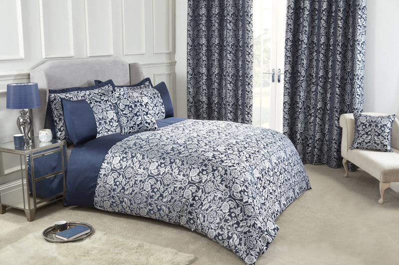 Eden - Embellished Jacquard Duvet Set in Navy