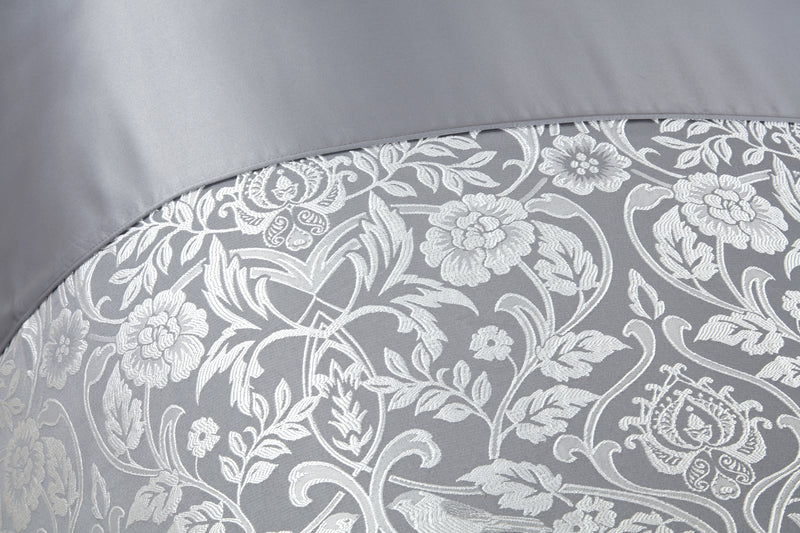 Eden - Embellished Jacquard Duvet Set in Silver