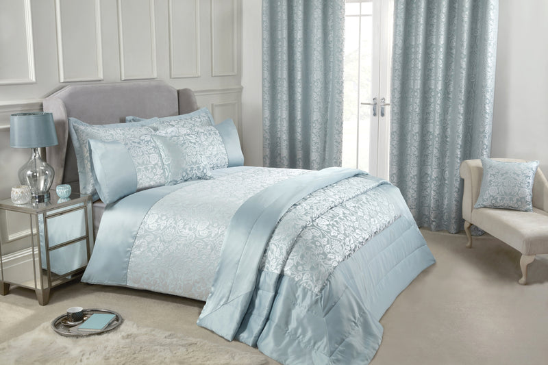 Eden - Embellished Jacquard Duvet Set in Duck Egg