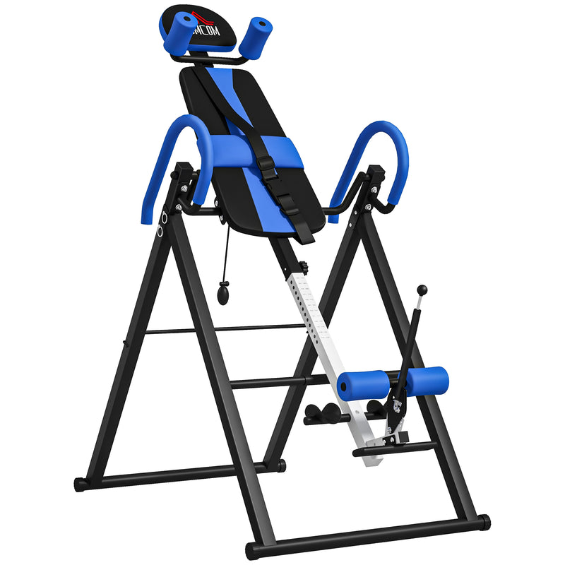 HOMCOM Adjustable Gravity Inversion Table with Safety Belt, Blue