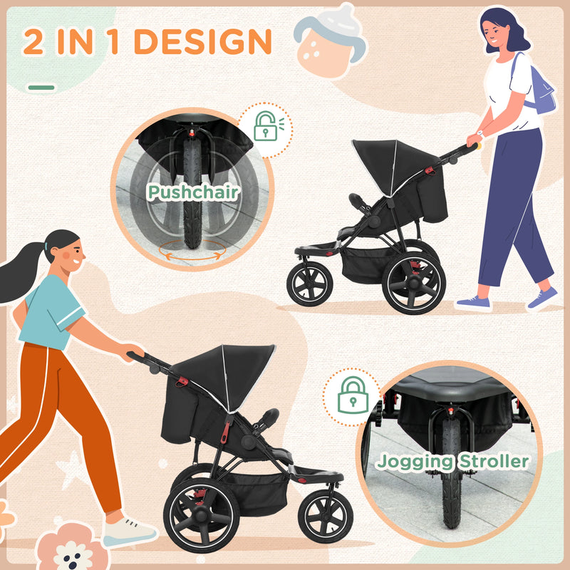 Three wheel outlet pushchair