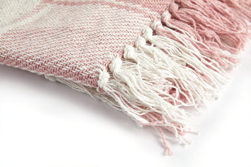 Frisco - Recycled Cotton Throw In Blush Pink (50 Inch X 60 Inch)