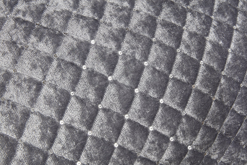 Glamour - Quilted Sequin Velvet Duvet Set in Silver