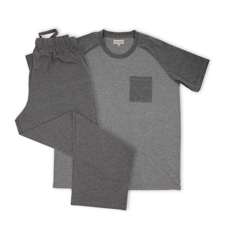 Hutson Harbour Short Sleeve Jersey Pyjama Set - Grey