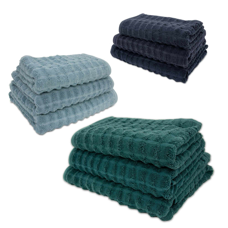 Lewis's Chunky Waffle Towel Range - Green Teal