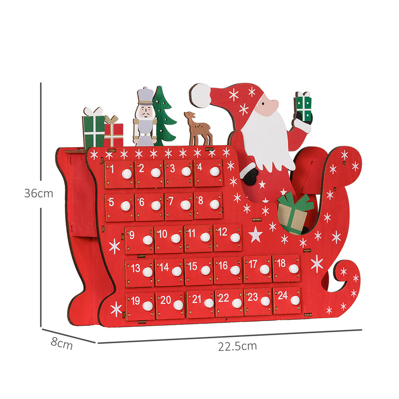 HOMCOM Advent Calendar, Christmas Countdown Calendar with 24 Drawers