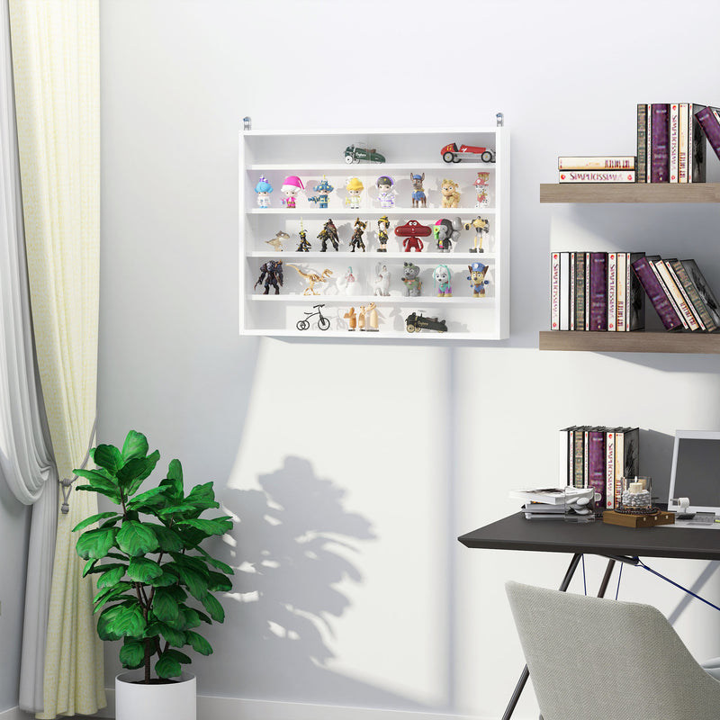 HOMCOM Wall Display Shelf with Glass Door 60x80cm