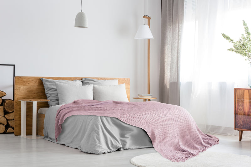 Honeycomb - Recycled Cotton Throw in Blush Pink