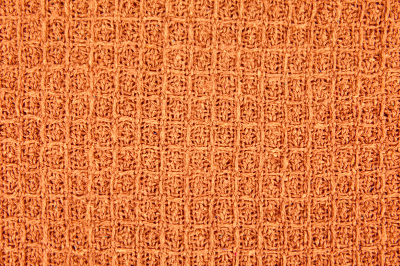 Honeycomb - Recycled Cotton Throw in Orange