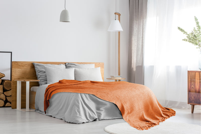 Honeycomb - Recycled Cotton Throw in Orange