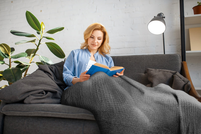 Honeycomb - Recycled Cotton Throw in Charcoal