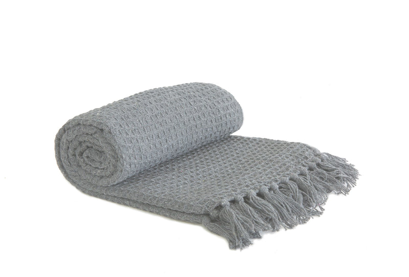 Honeycomb - Recycled Cotton Throw in Silver