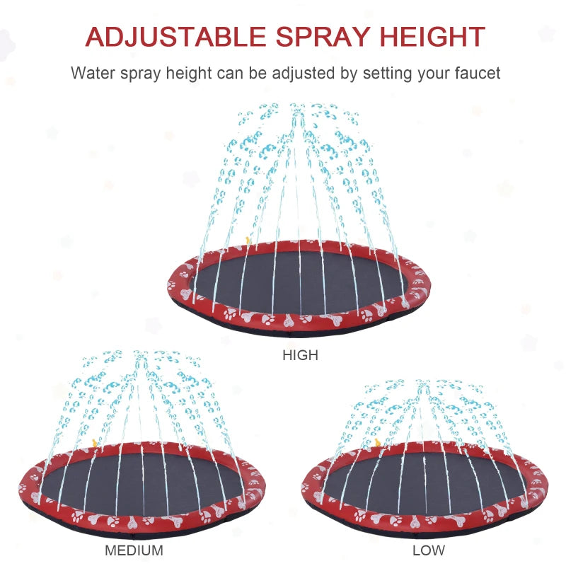 PawHut Pet Splash Pad 150cm - Red