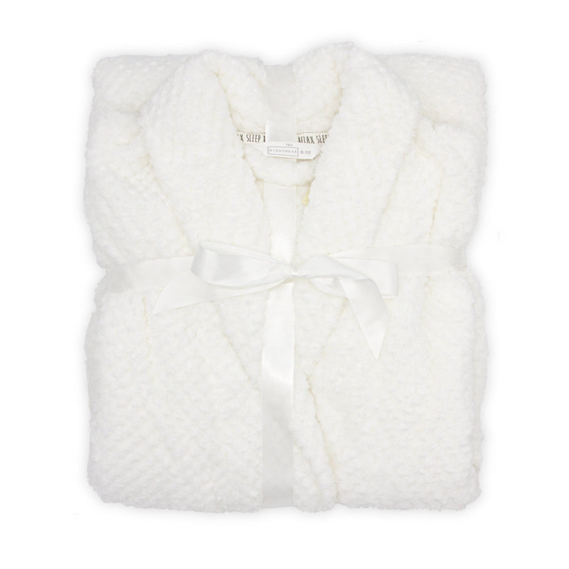 Ladies Honeycomb Fleece Dressing Gown -Ivory