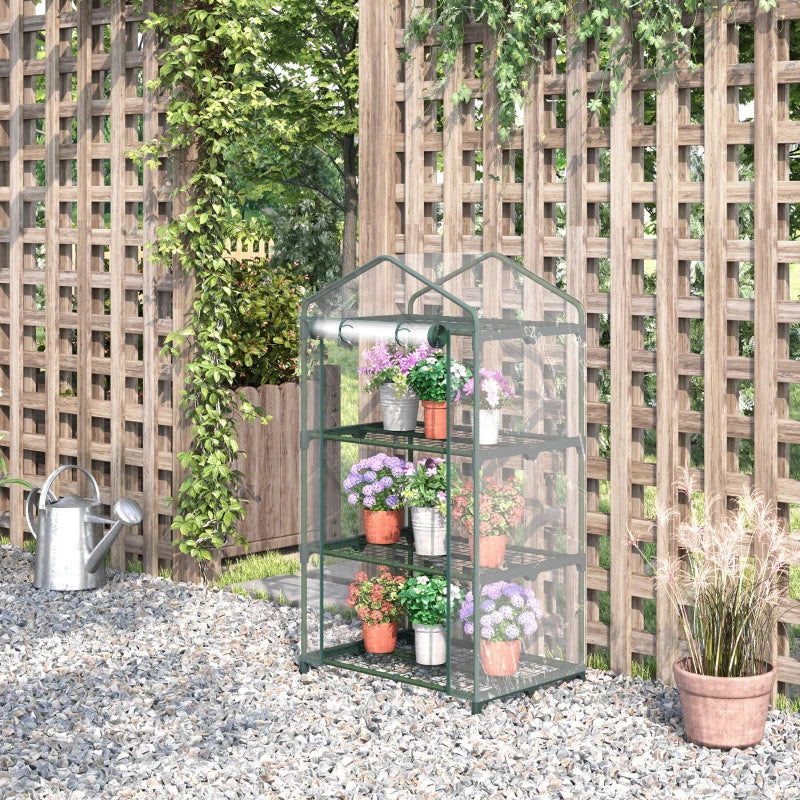 Outsunny Mini Greenhouse 3 Tier 69Lx49Wx125H cm - Clear