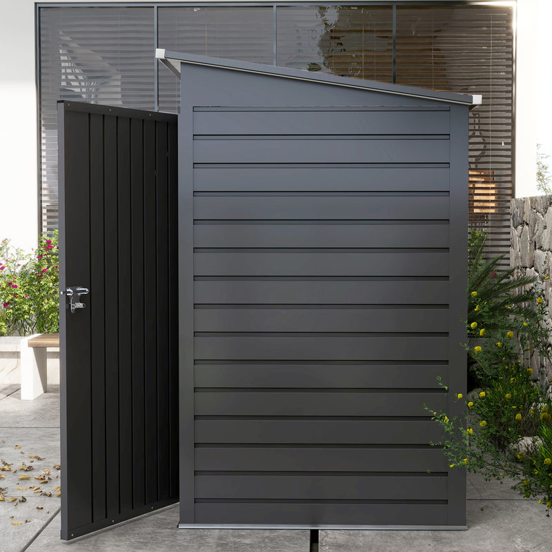 Outsunny 8 X 4FT Metal Garden Storage Shed With Double Doors And 2 Vents, Grey