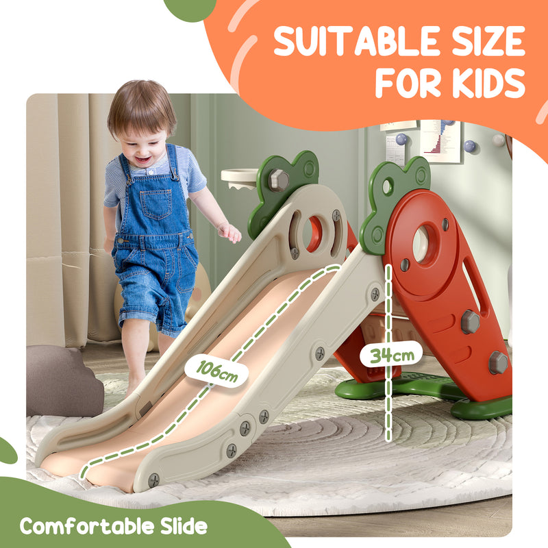 AIYAPLAY 3 In 1 Kids Slide, Carrot-themed Foldable Indoor Slide For 1-3 Years