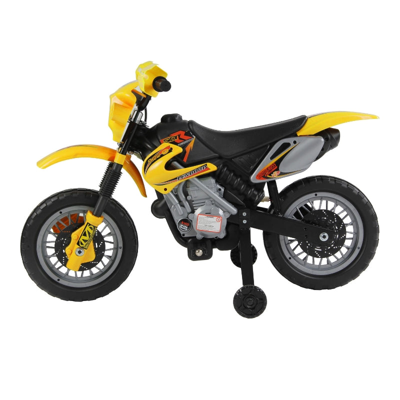 HOMCOM Kids Ride on Electric Motorcycle 6V Battery Scooter - Yellow