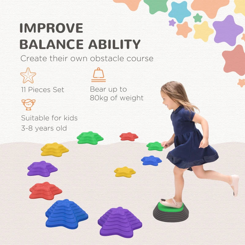 ZONEKIZ 11 Piece Balance Stepping Stones