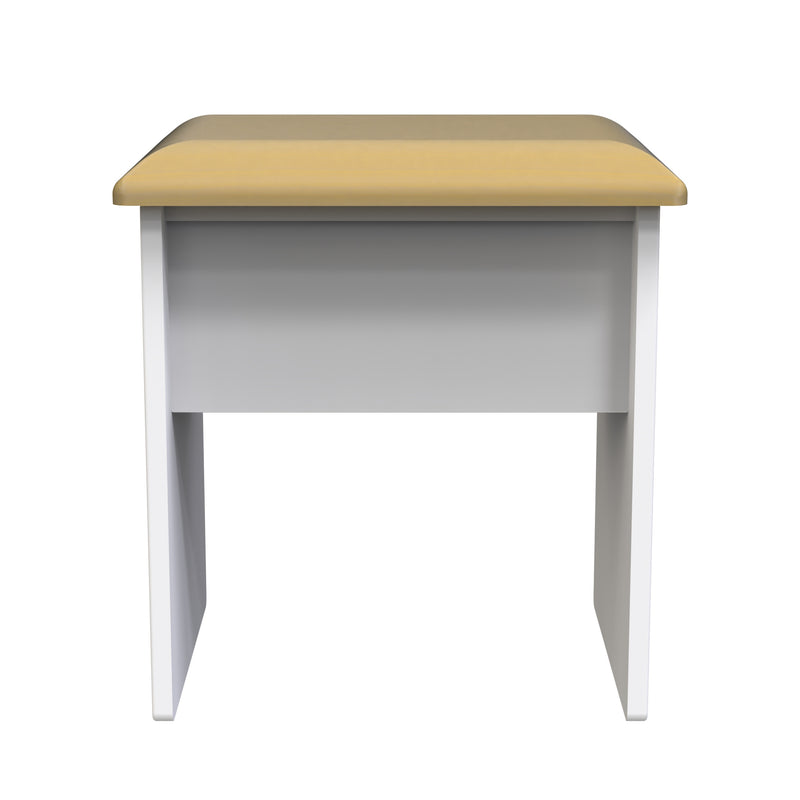 Kingston Ready Assembled Dressing Table Stool  - White Ash & Bardolino Oak