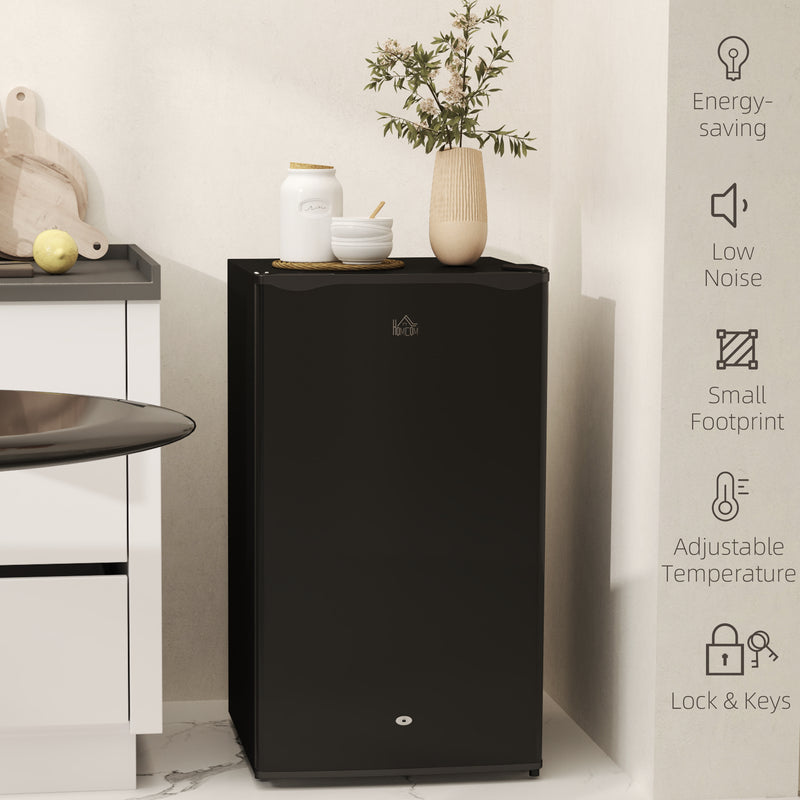 HOMCOM 91L Freestanding Under Counter Fridge with Lock