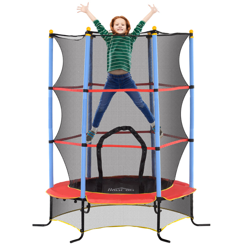 HOMCOM Trampoline for Kids w/Enclosure Net Built-in Zipper 3-10 Year