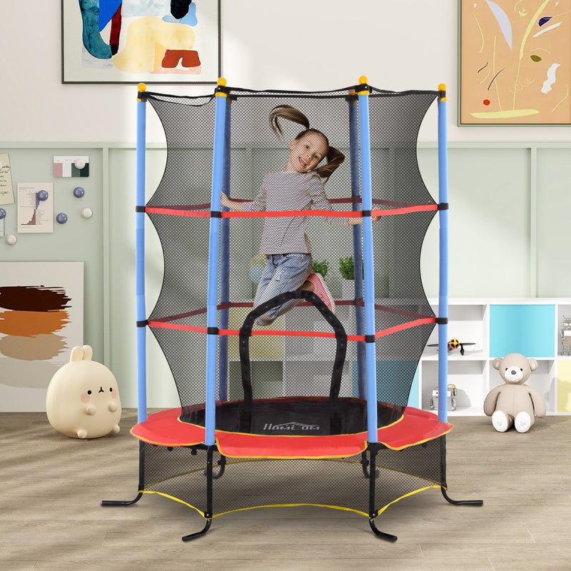 HOMCOM Trampoline for Kids w/Enclosure Net Built-in Zipper 3-10 Year