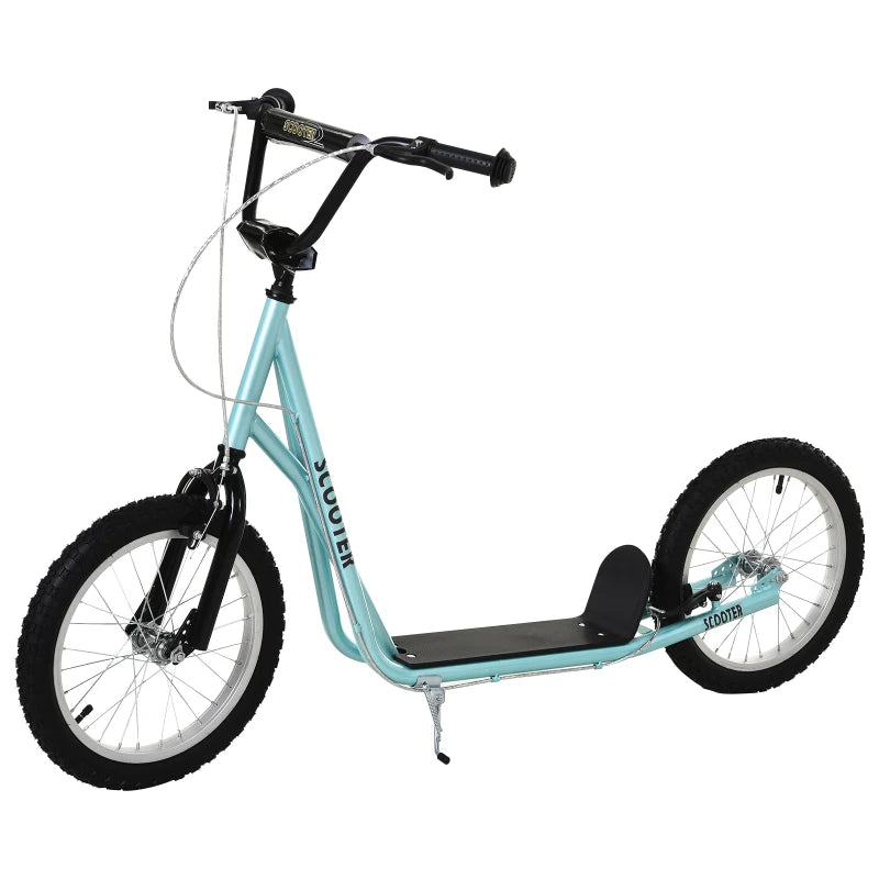 HOMCOM Blue Wide Deck Teen Kids Stunt Scooter