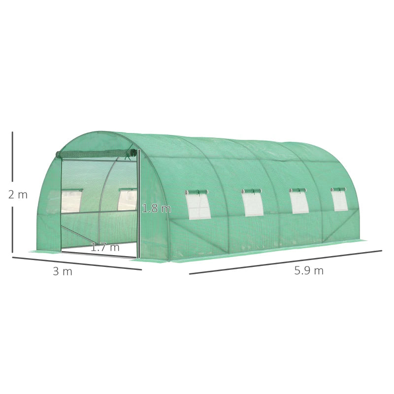 Outsunny Greenhouse Tunnel 6 x 3 m - Green