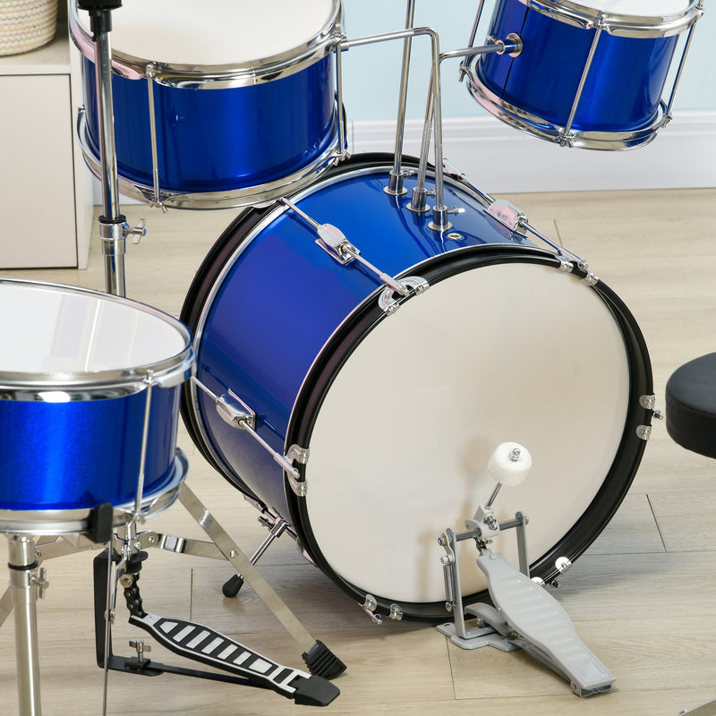 AIYAPLAY 11 Piece Junior Drum Set for Kids with Stool, Drumsticks, Blue