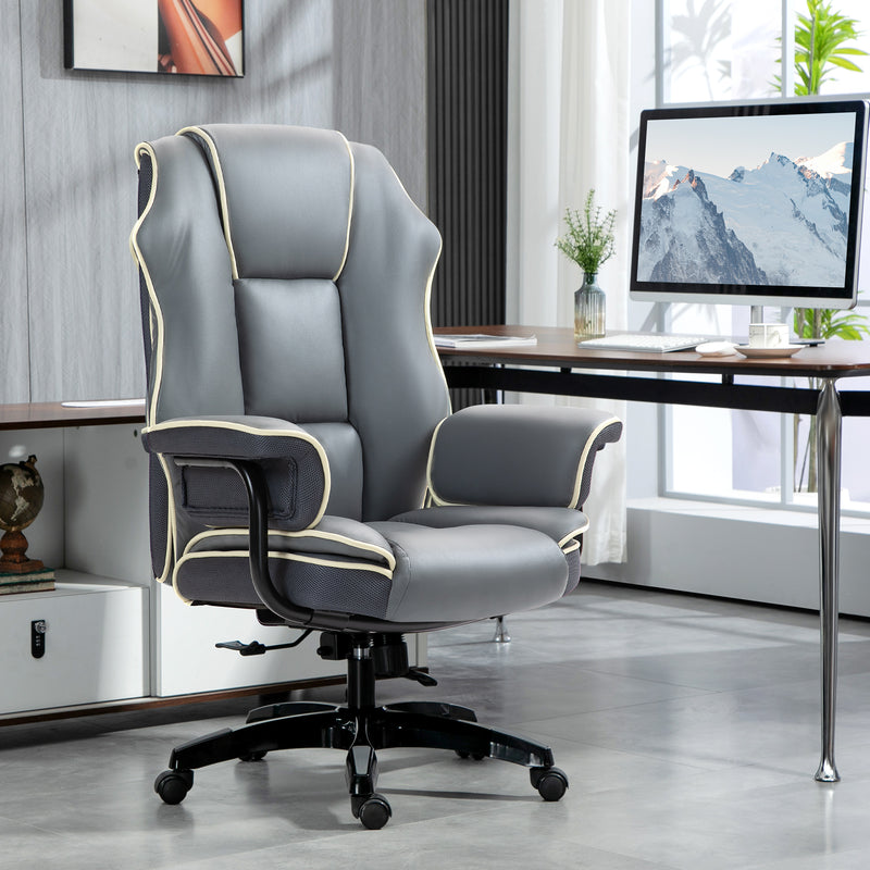 Vinsetto High Back Office Chair with Height Adjustable, Reclining, Grey