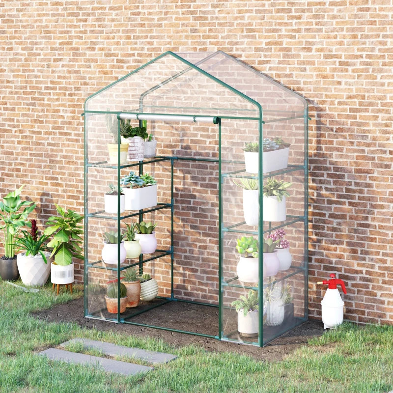 Outsunny Mini Greenhouse with 4 Tier 143 L x 73W x 195H cm