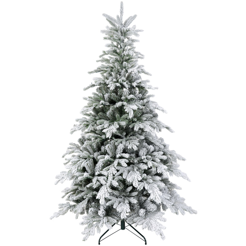 HOMCOM Artificial Christmas Tree with Realistic Snow Branches, LED Lights