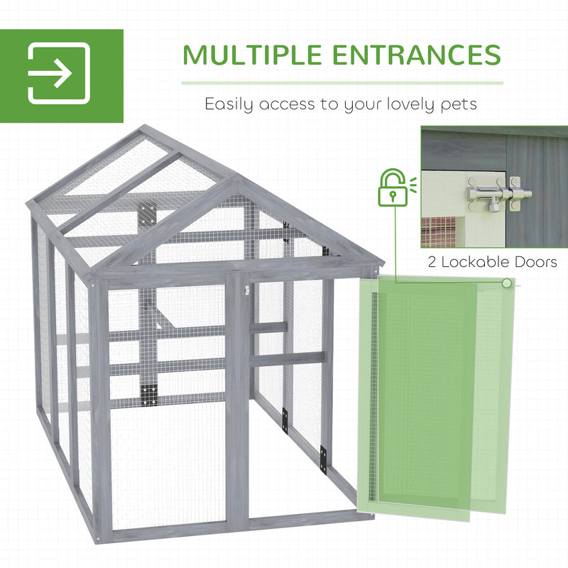 PawHut Chicken Run, Wooden Chicken Coop w/ Combinable Design