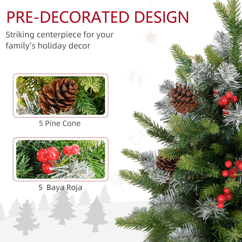 HOMCOM 2 Pieces Prelit Artificial Tabletop Christmas Trees, LED Display