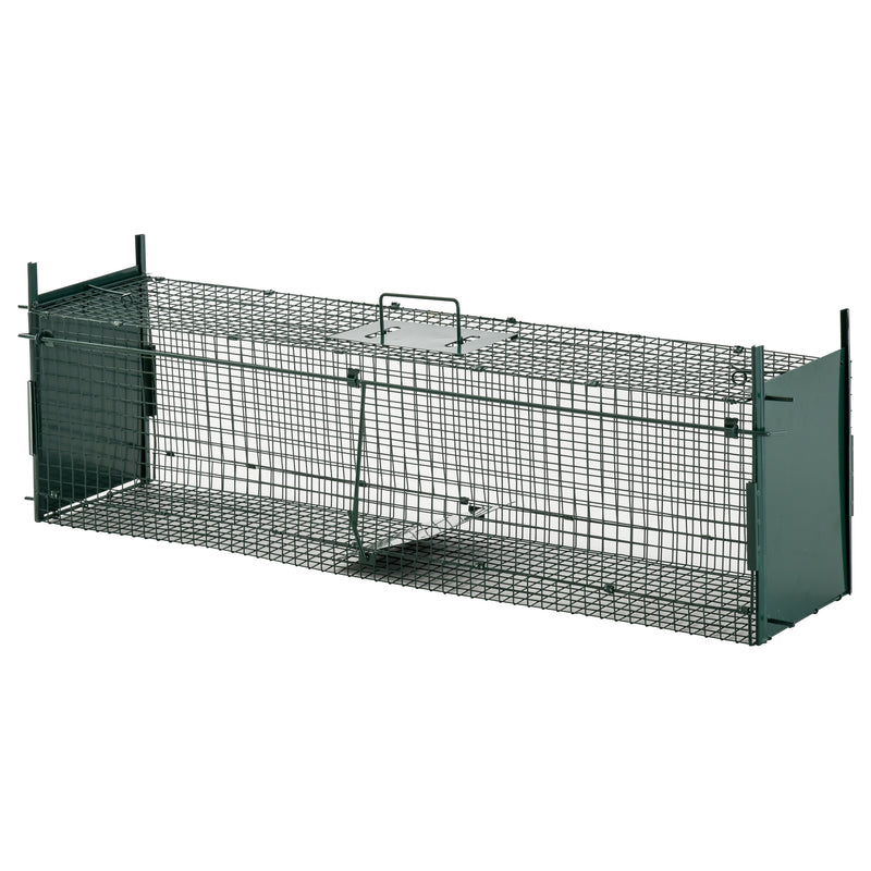 PawHut Two-Door Live Cage, Trap for Small Animal, Easy Setup - Dark Green