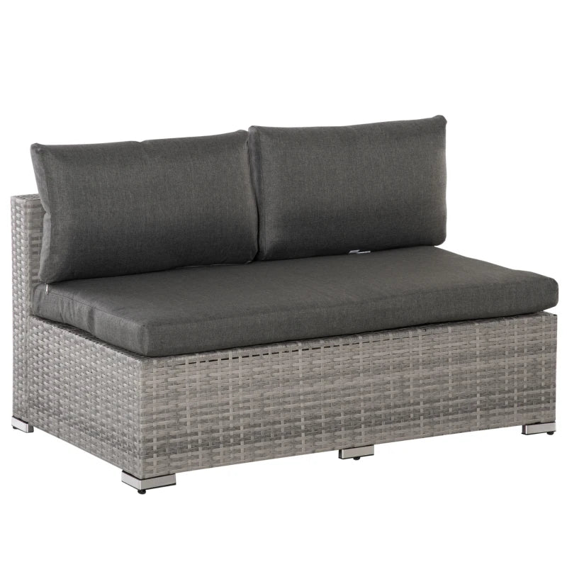 Outsunny Rattan Sofa Set 2.7m - Grey