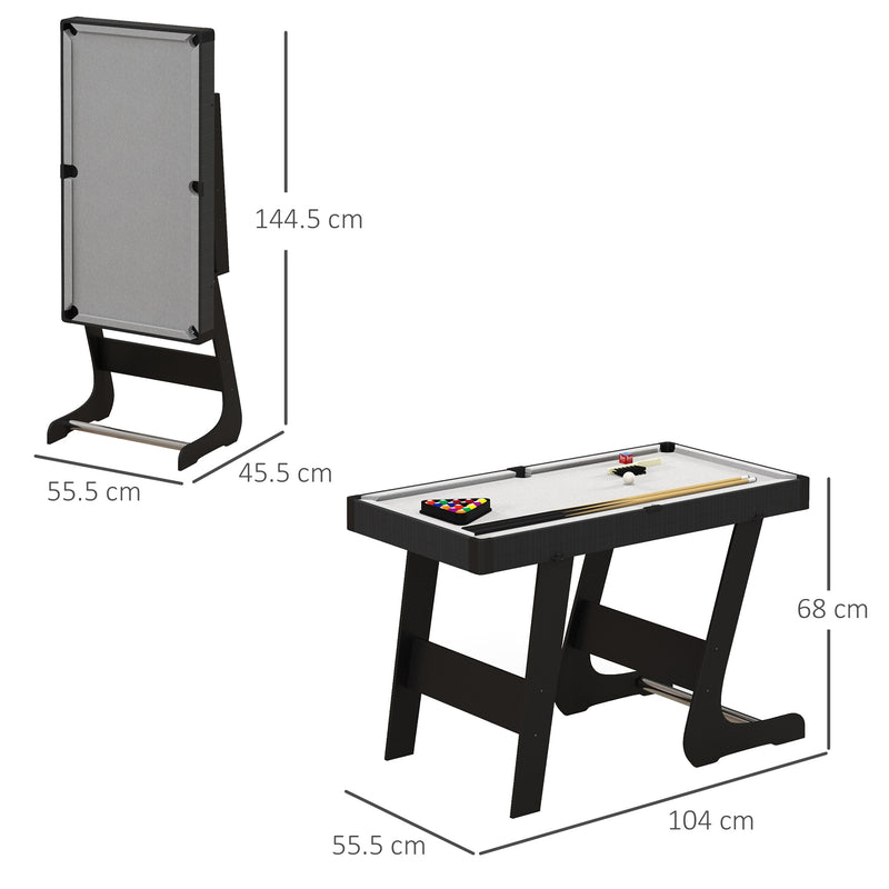 SPORTNOW 3.5ft Folding Pool Table Set with Cues, Balls, Chalk, Triangle, Brush