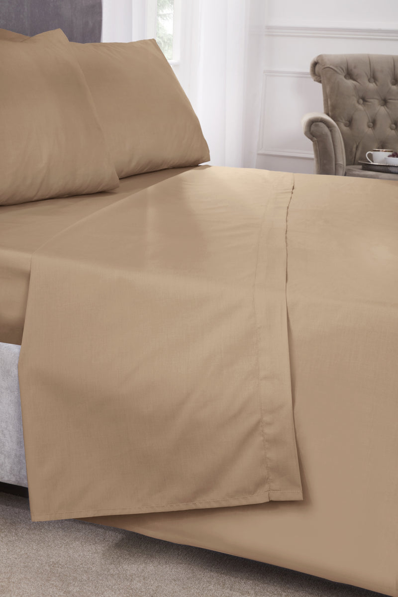 180 Thread Count Percale Flat Sheet in Coffee