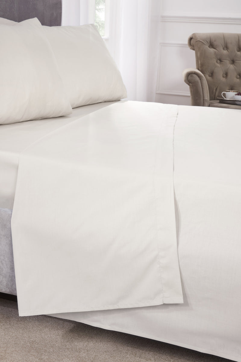 180 Thread Count Percale V Shaped Pillowcase in Ivory