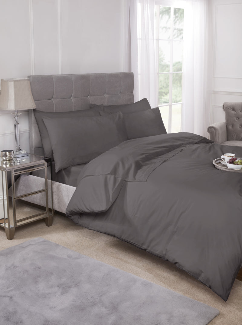 180 Thread Count Percale Fitted Sheet in Grey