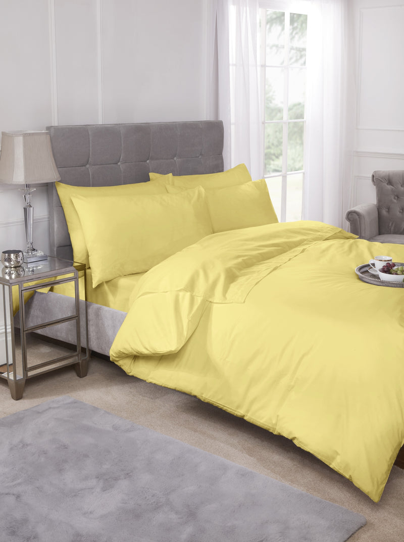 180 Thread Count Percale Duvet Set in Lemon