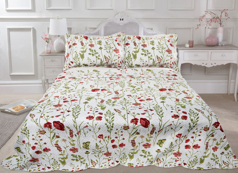 Poppy - Quilted Patchwork Bedspread Set