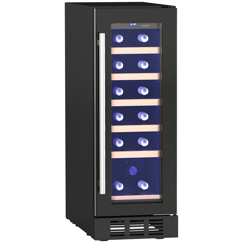 HOMCOM Freestanding / Built-in Wine Cooler Fridge, 19 Bottle, Black